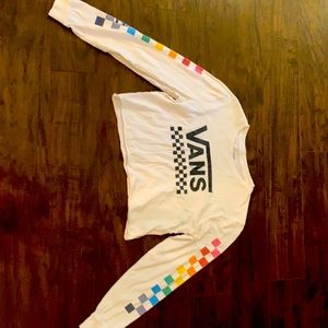 Vans Long Sleeve Multi Color Cropped Shirt
